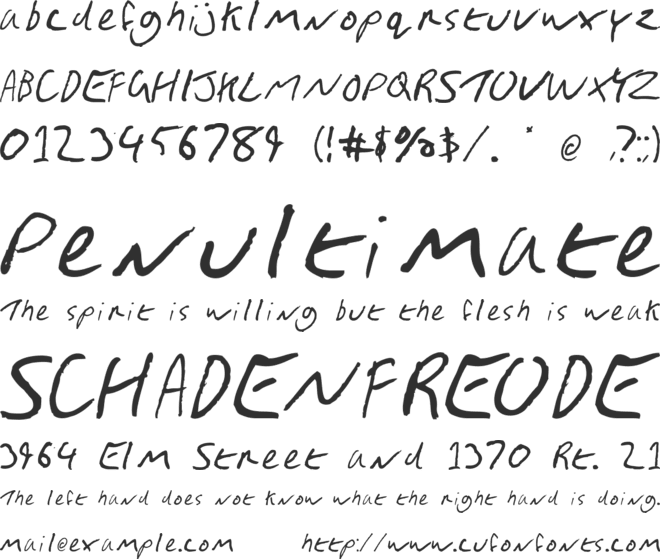 Gimp Scribble font preview