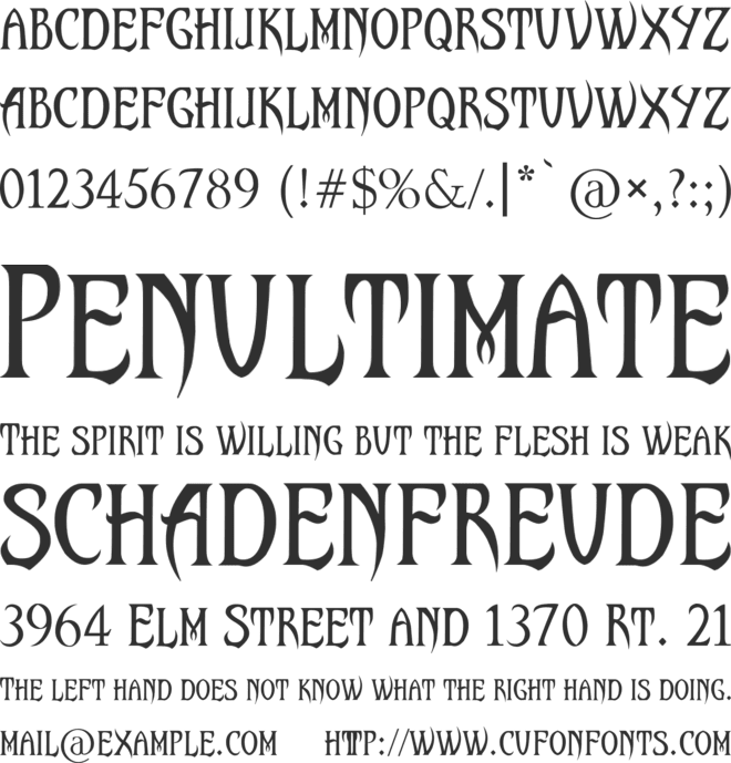 Malefic Font font preview