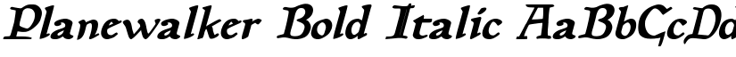 Planewalker Bold Italic font