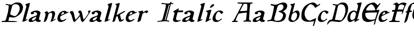 Planewalker Italic font
