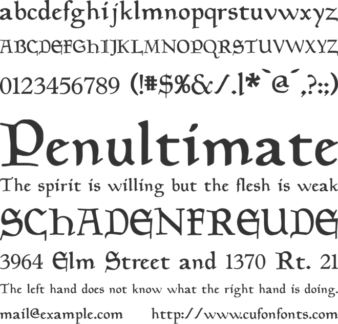 Planewalker font preview