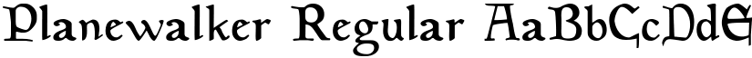 Planewalker Regular font