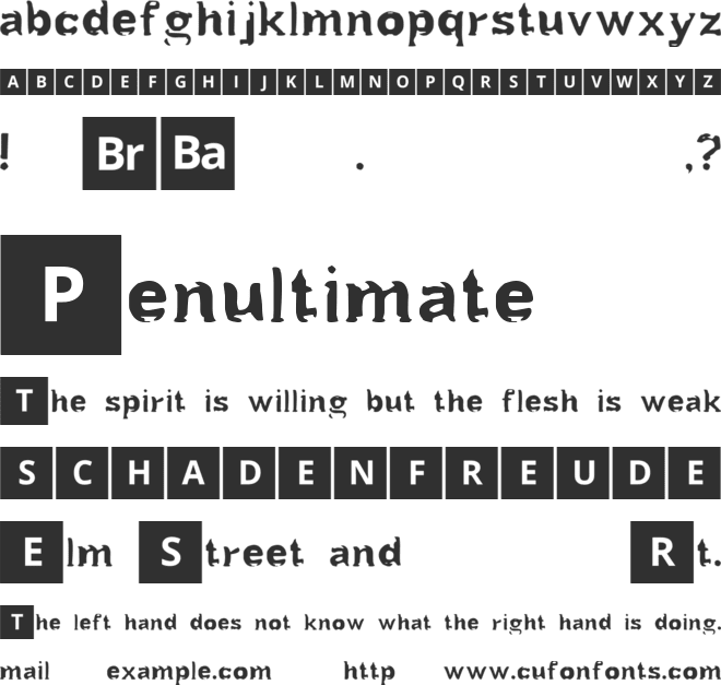 Breaking B font preview