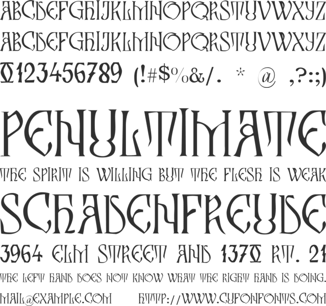 Zamolxis III font preview