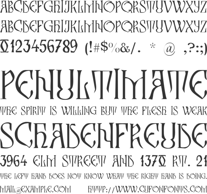 Zamolxis III font preview