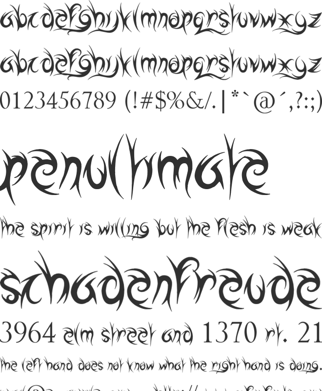 Highway to Hell font preview