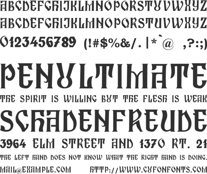 Zamolxis I font preview