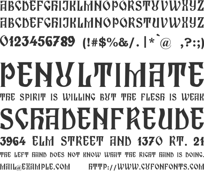Zamolxis I font preview