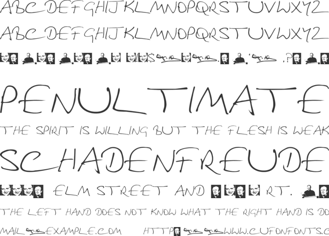 Douglas Adams Hand font preview