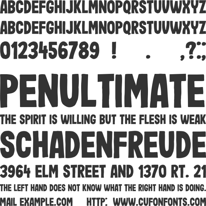 Impressum font preview