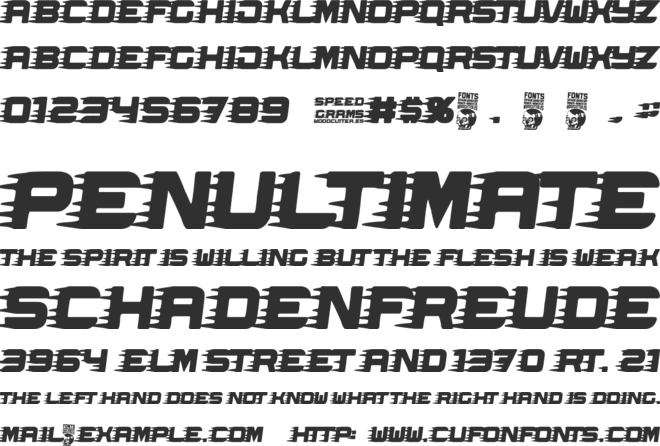 Speed Grams font preview
