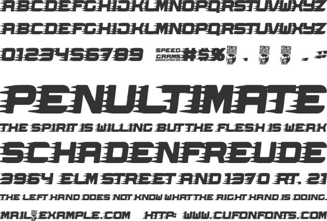 Speed Grams font preview