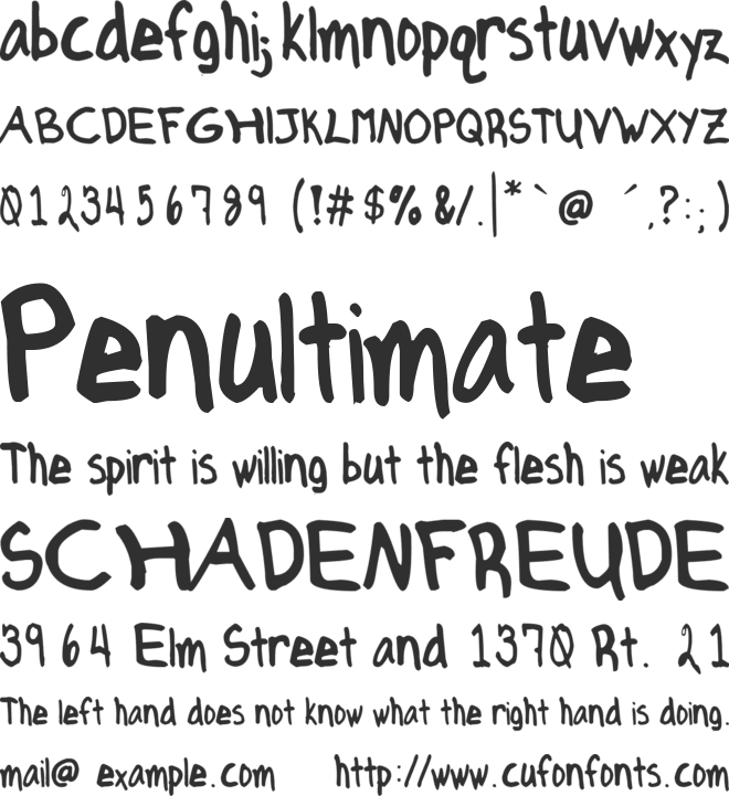 Axe Hand font preview
