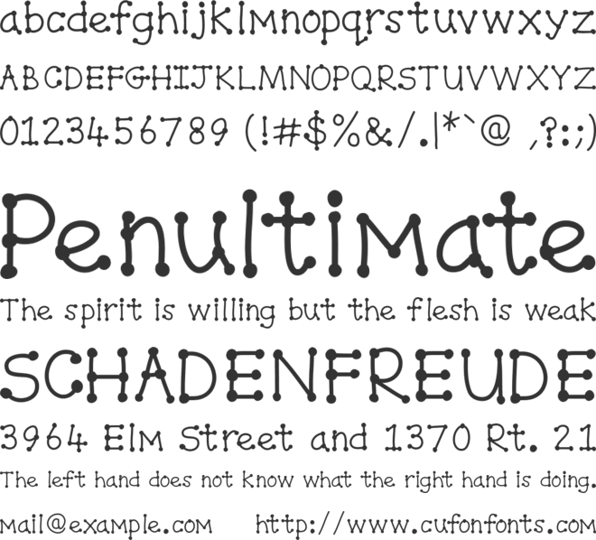 SpottyDottie font preview