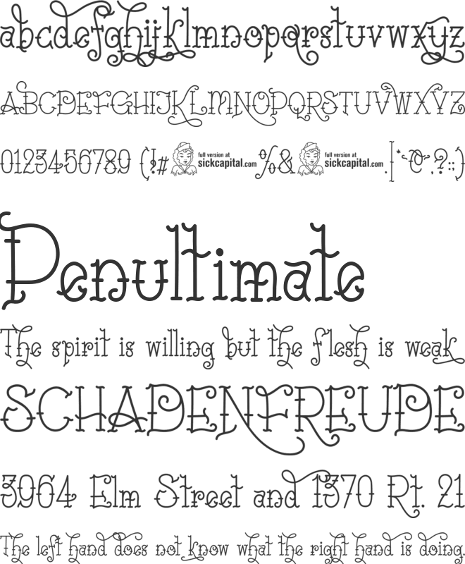 Sailorette Tattoo font preview