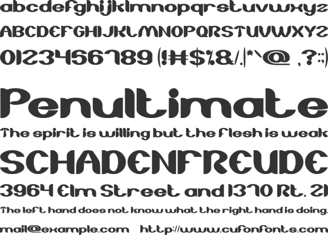 About you font preview