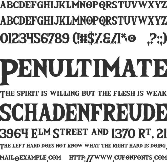 The Wild Breath of Zelda font preview