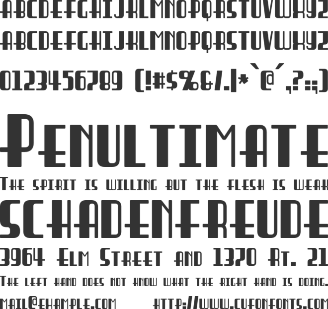 Braddington font preview