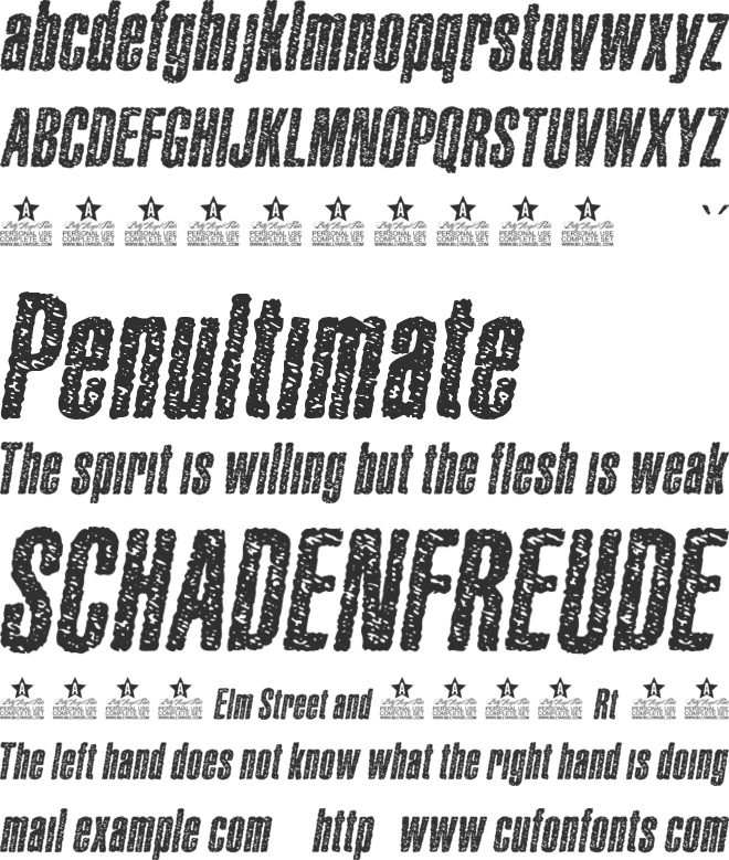 FUNGUS  PERSONAL USE font preview