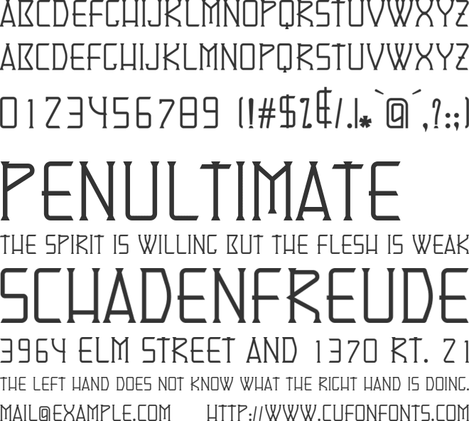 Denominator font preview