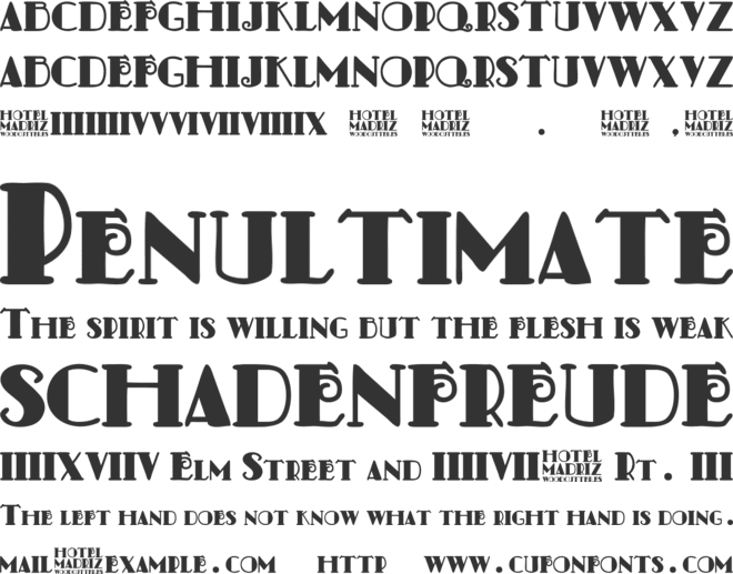 Hotel Madriz font preview