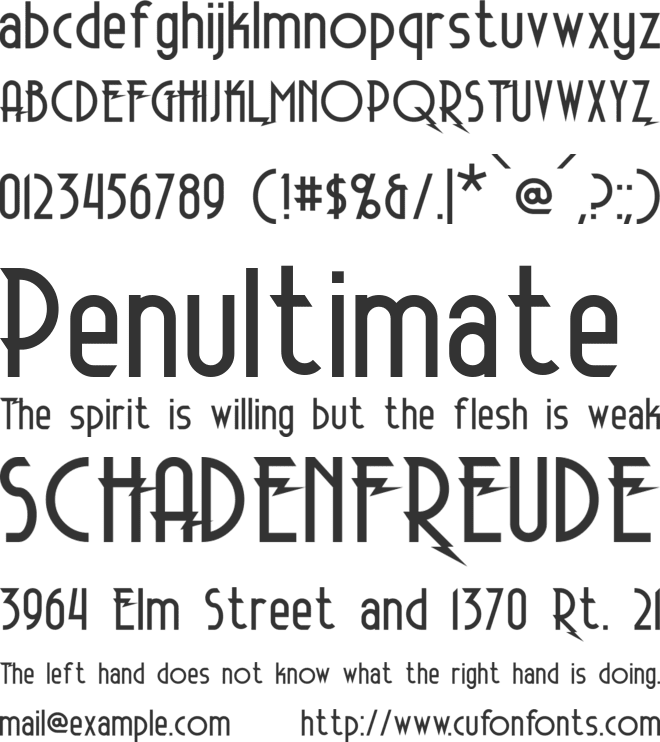 Electrorocket font preview