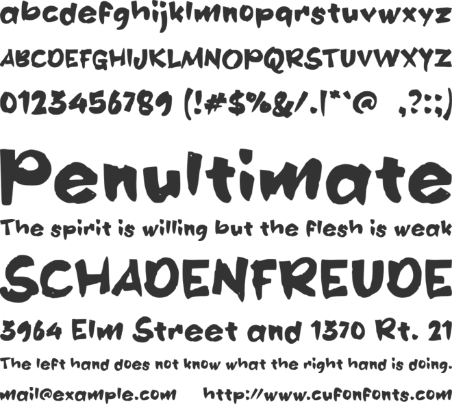 e Encan Wau font preview