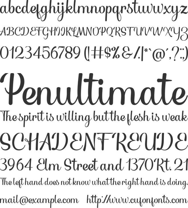 The Nightfall font preview