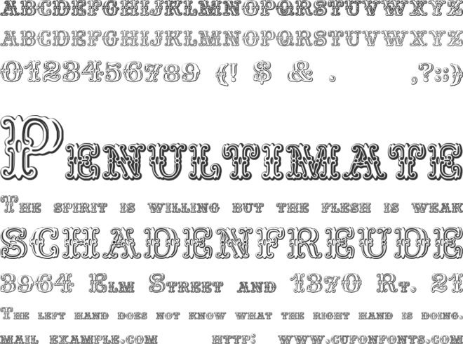 Fontaniolo Beveld font preview