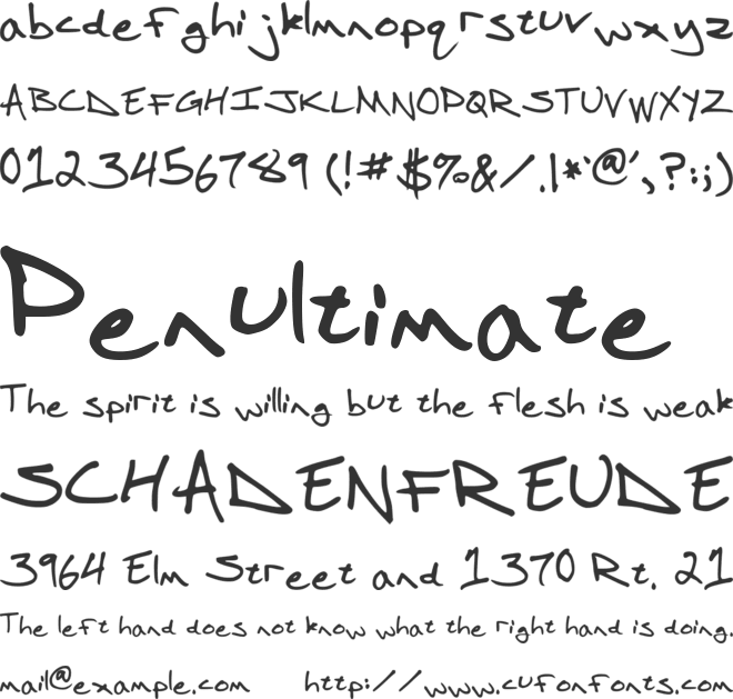 MPOK Hand font preview