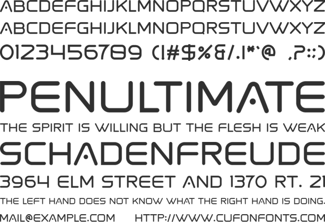 Spaced font preview