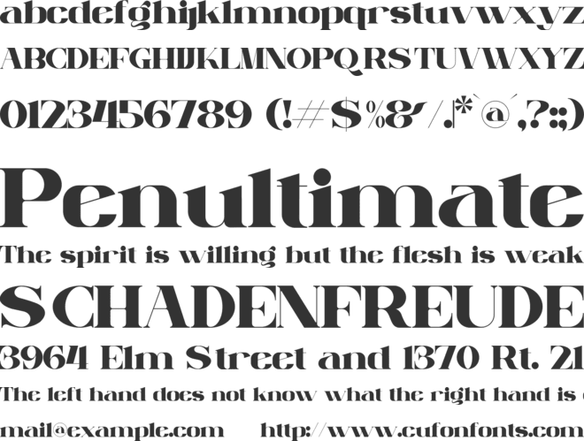 Milgnite font preview