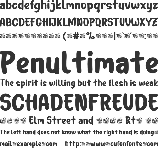 BENAH Personal Use font preview