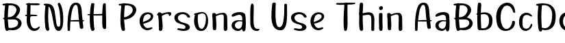 BENAH Personal Use Thin font