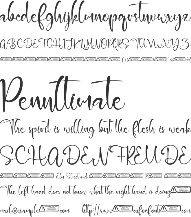 Farzana font preview