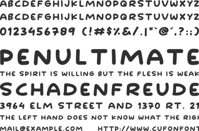 Handgoal font preview
