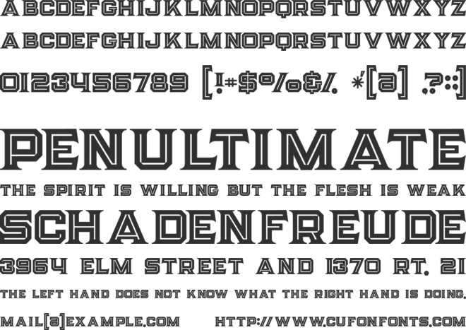 Strife Inline font preview