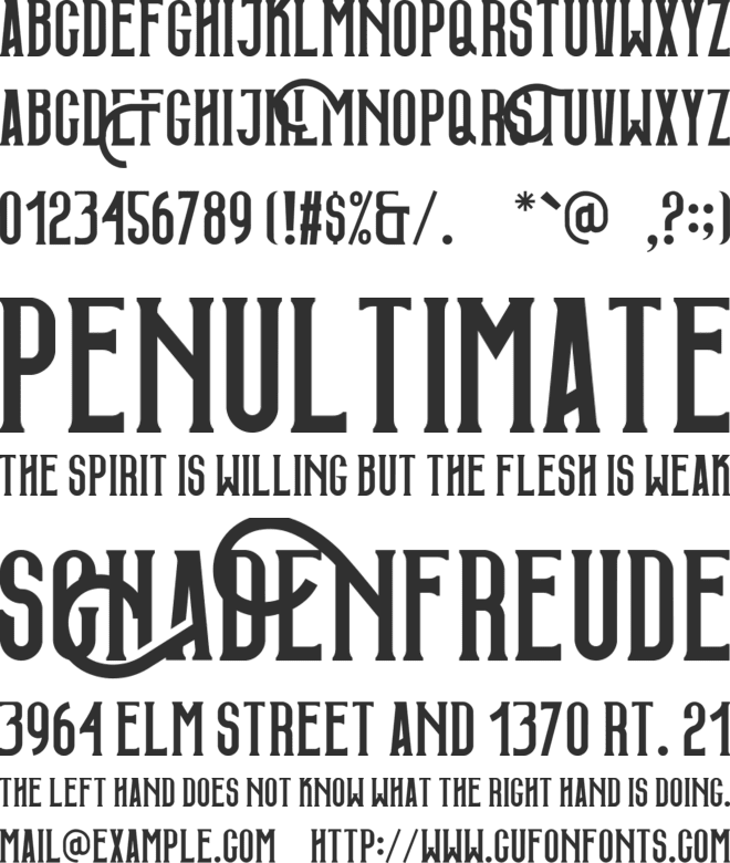 Naonweh font preview