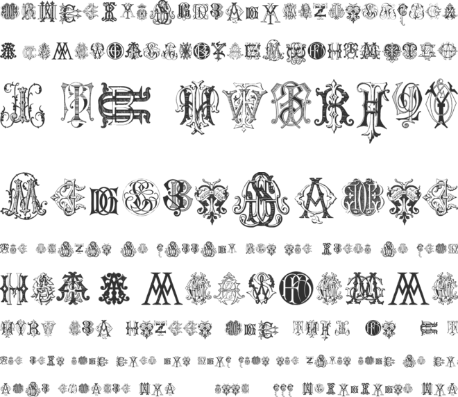 Intellecta Monograms Random Samples Two font preview