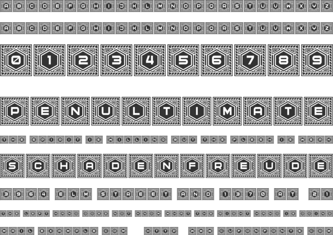 Hexagonas font preview