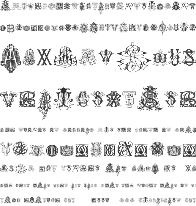 Intellecta Monograms Random Samples Nine font preview