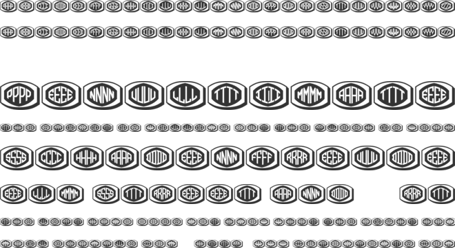 Bulged Monogram font preview