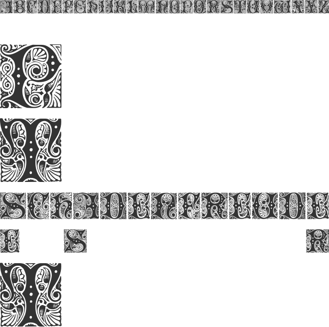 Cheshire Initials font preview