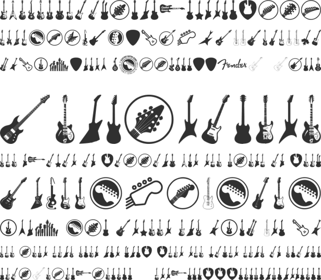 Electric Guitar Icons font preview