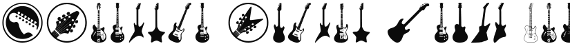 Electric Guitar Icons Regular font