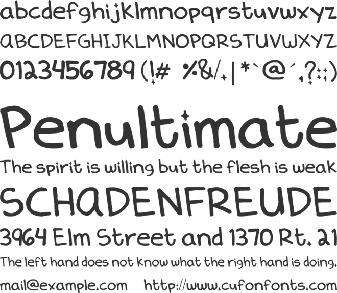 Denne Delica font preview