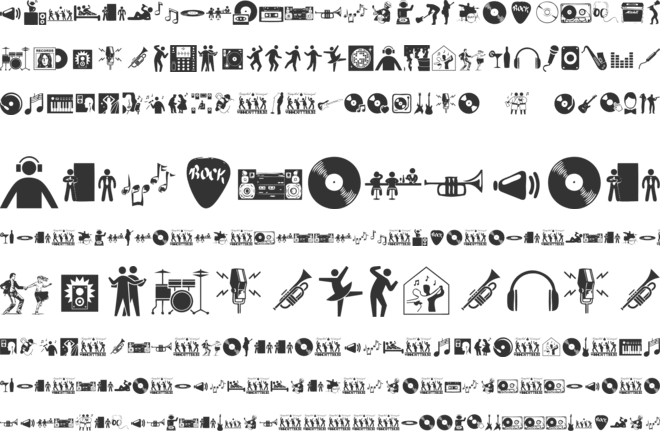 Music and Party font preview