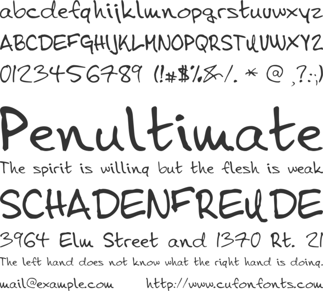 Tena font preview