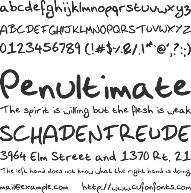 Shazi Hand font preview