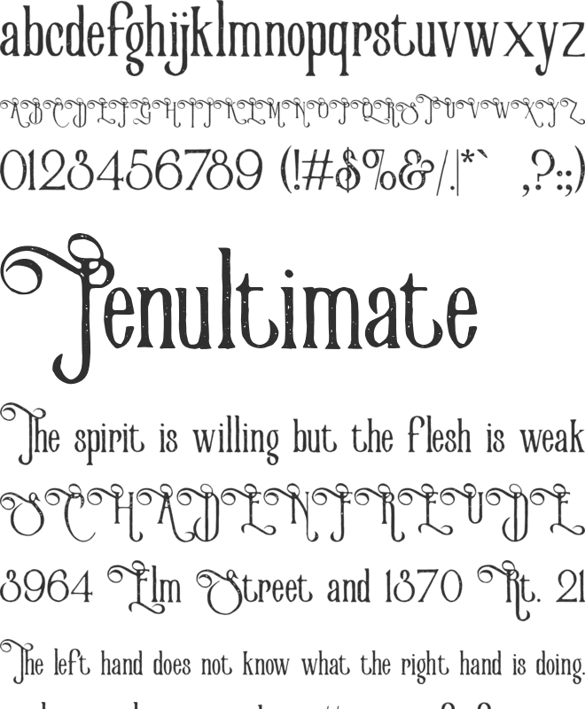 Victorian Parlor Vintage Alternate font preview